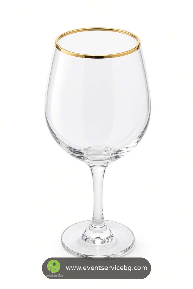 Čaša za vino sa zlatnim obodom